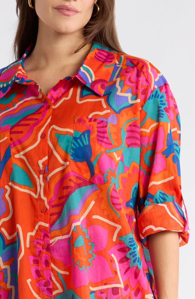 SUGARLIPS Kahlia Tropics Top, Alternate, color, Red-Multi