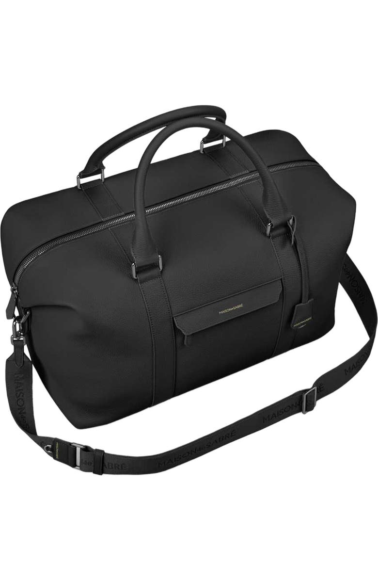 MAISON de SABRÉ Leather Duffle Bag, Alternate, color, Black Caviar