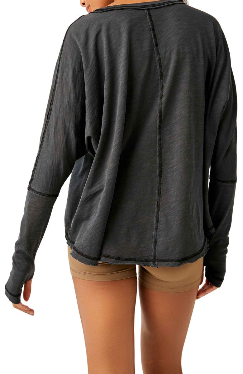 FP Movement by Free People Ten Laps Asymmetric Long Sleeve Cotton Top, Alternate, color,