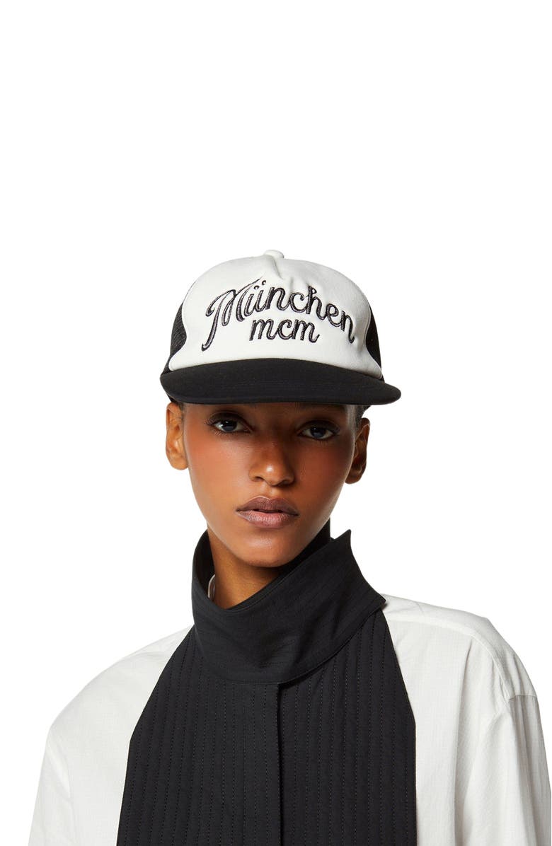 MCM Munchen Ponte Cap, Alternate, color, Black And White