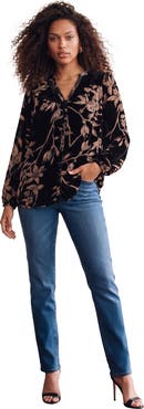 Roaman's Velvet Burnout Blouse