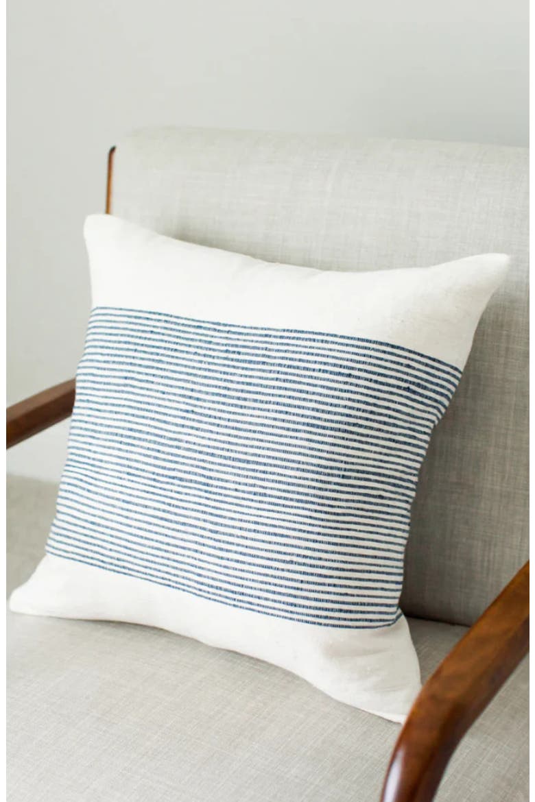 Riviera Pillow - Cover Only, Alternate, color, Navy Stripes