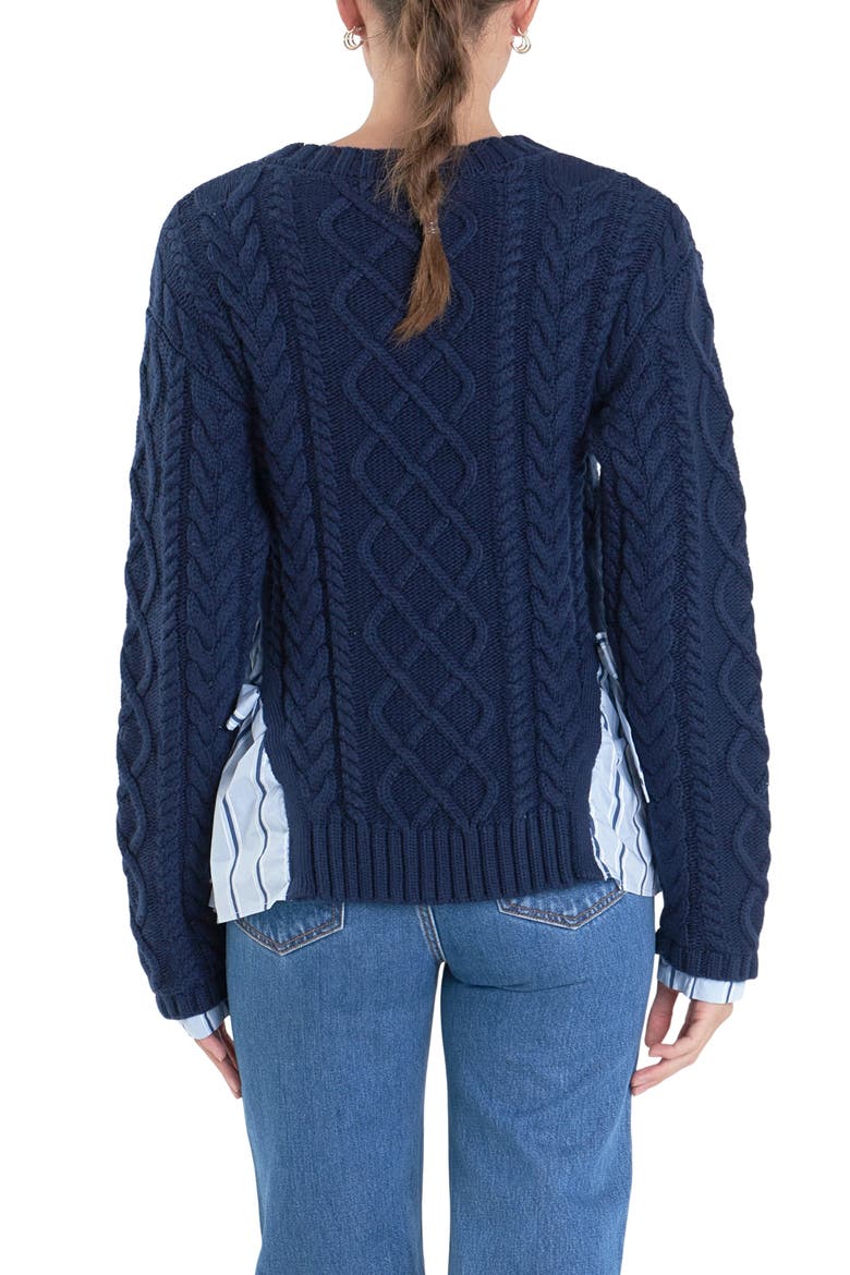Mixed Media Sweater, Alternate, color, NAVY