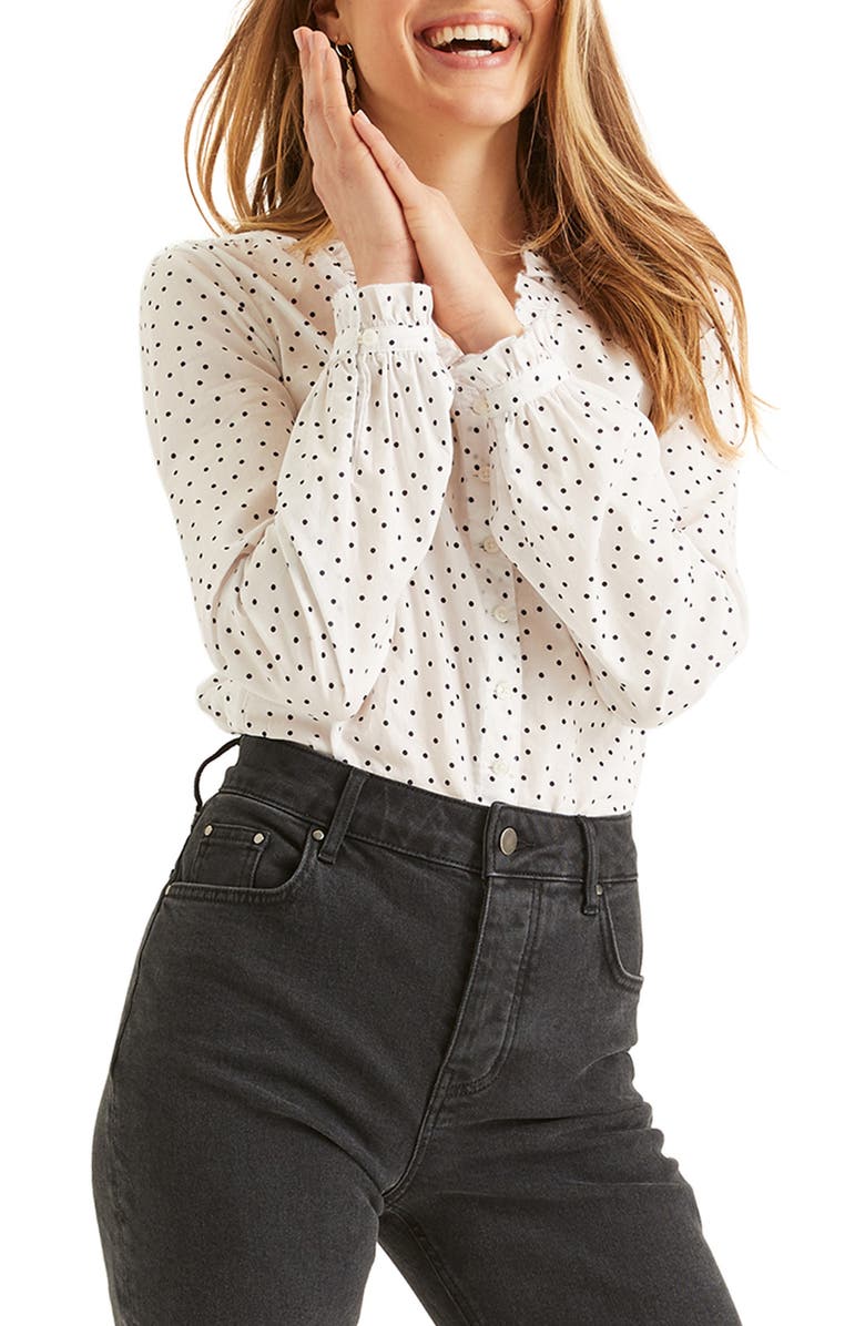 Boden Pippa Ruffle V-Neck Blouse, Alternate, color,