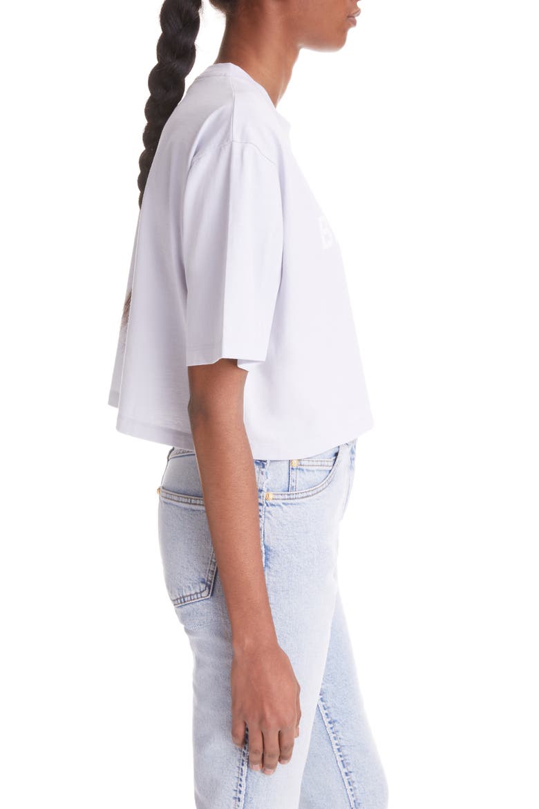 Crop Cotton Logo Tee, Alternate, color, PALE YELLOW/LIGHT BL