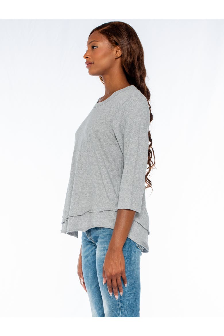 Shrunken Crew 3/4 Sleeve Mock Layer Tee, Alternate, color, Dark Olive