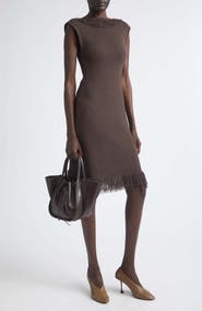 Proenza Schouler Saski Textured Fringe Sweater Dress