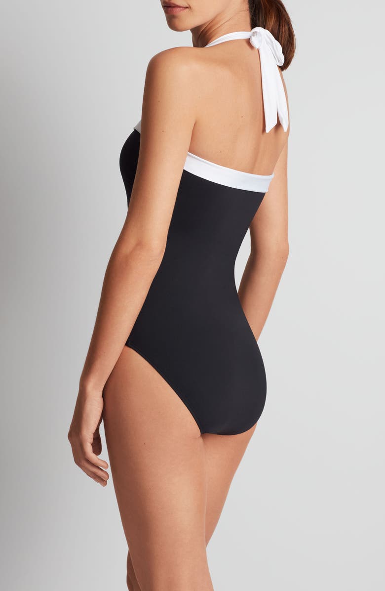 Lauren Ralph Lauren Halter One-Piece Swimsuit, Alternate, color, Black