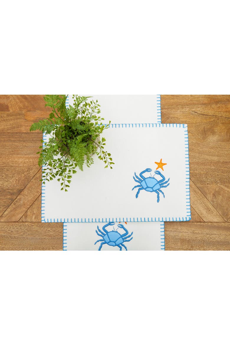 Crab Felt Placemats Set of 6, Alternate, color, White