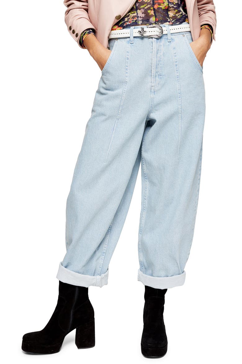 Balloon Leg High Waist Jeans, Main, color, BLEACH