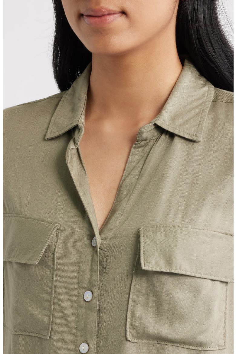 Felicity Button-Up Shirt, Alternate, color, OLIVINE