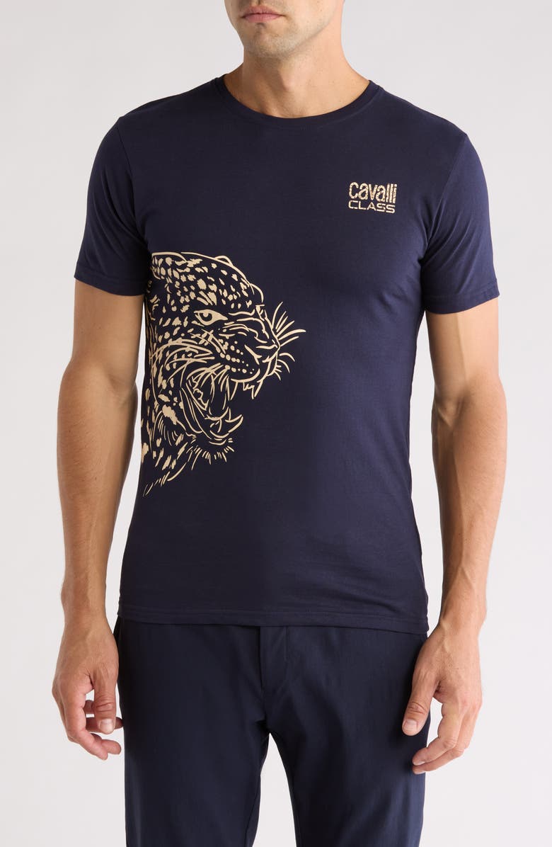 Cavalli Class Stretch Cotton Graphic T-Shirt, Main, color,