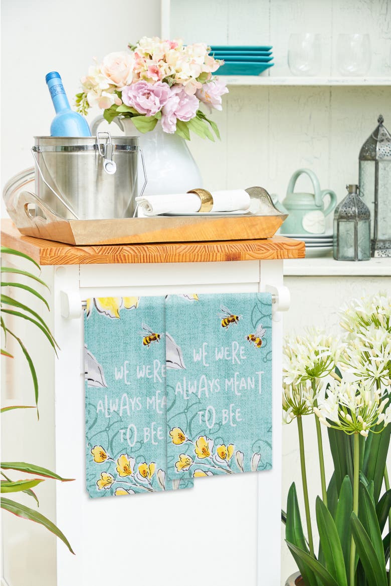 Always Meant To Be Printed Cotton Flour Sack Kitchen Towel, Alternate, color, White
