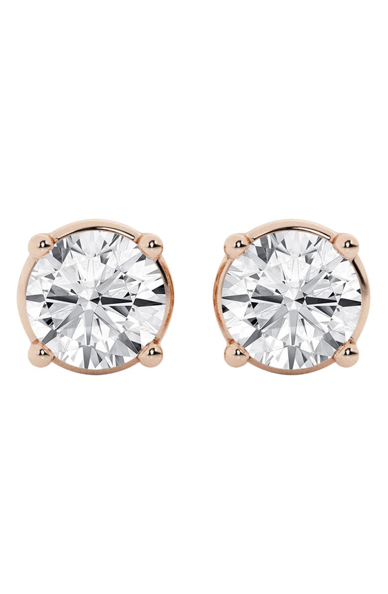 Badgley Mischka Collection 14K Gold Round Cut Near Colorless Lab-Created Diamond Stud Earrings - 1.0ct, Alternate, color, 
