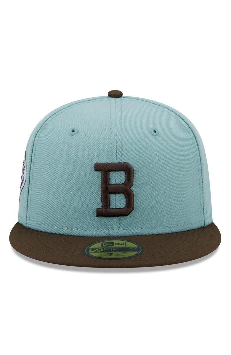 New Era Men's New Era Light Blue/Brown Boston Braves Cooperstown Collection 1914 World Series Beach Kiss 59FIFTY Fitted Hat, Alternate, color, 