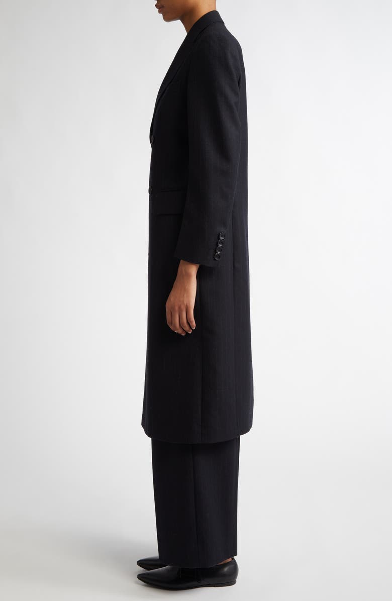 Junya Watanabe Pinstripe Double Breasted Wool Coat, Alternate, color,