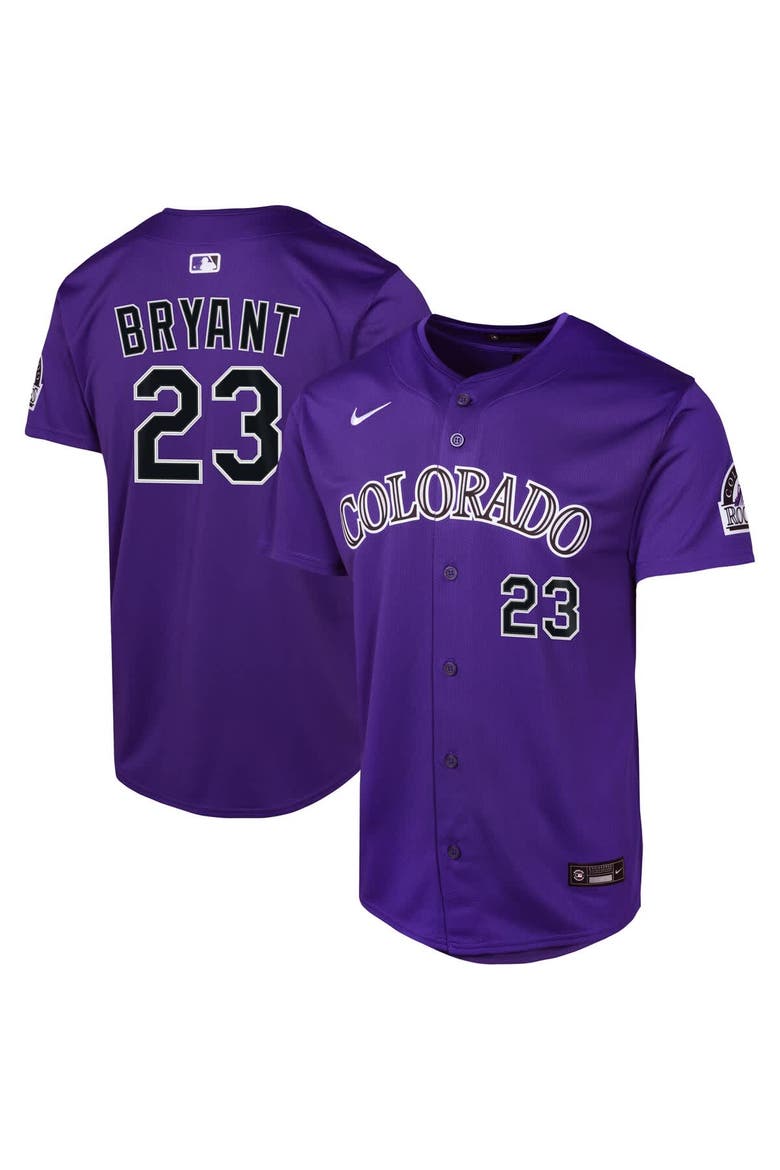 Youth Nike Kris Bryant Purple Colorado Rockies Alternate Limited Player Jersey, Main, color, Purple