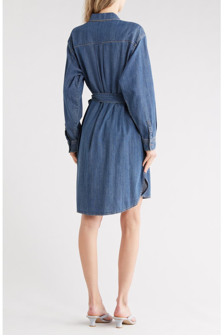 Long Sleeve Denim Shirtdress, Alternate, color, MEDIUM WASH