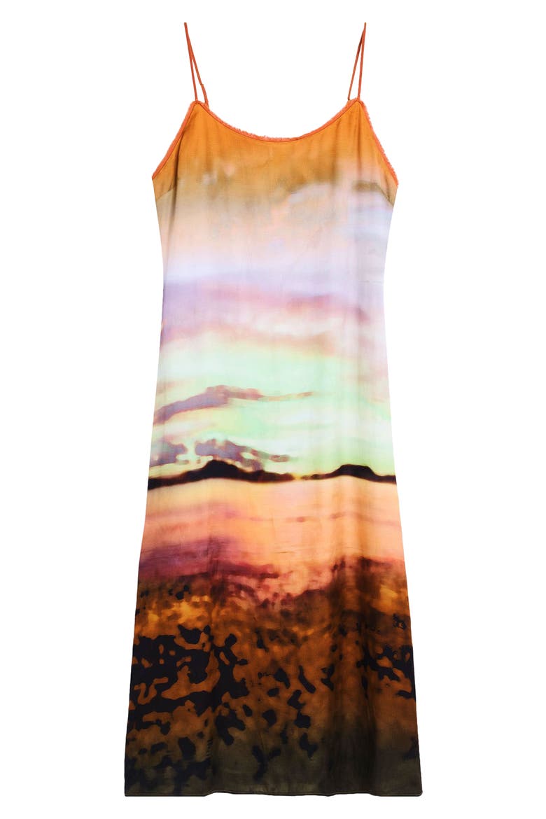 Watercolor Stripe Slipdress, Alternate, color, YELLOW