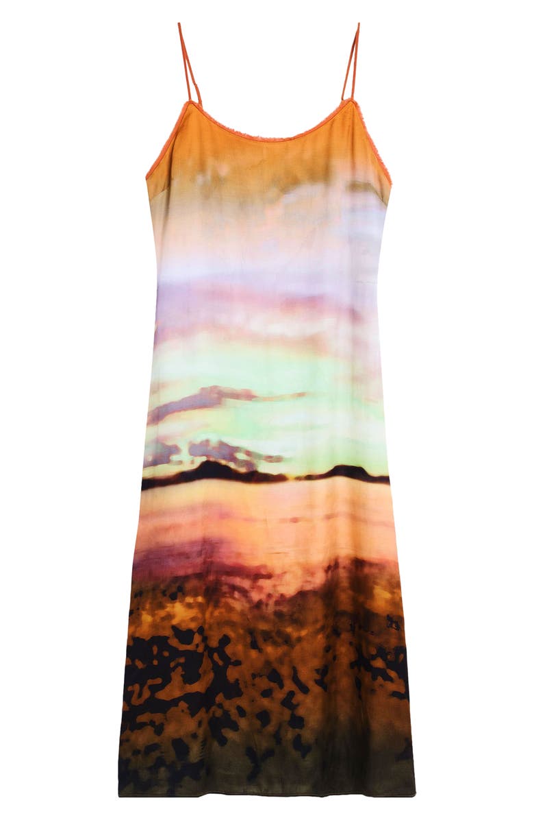 Desigual Watercolor Stripe Slipdress, Alternate, color, Yellow