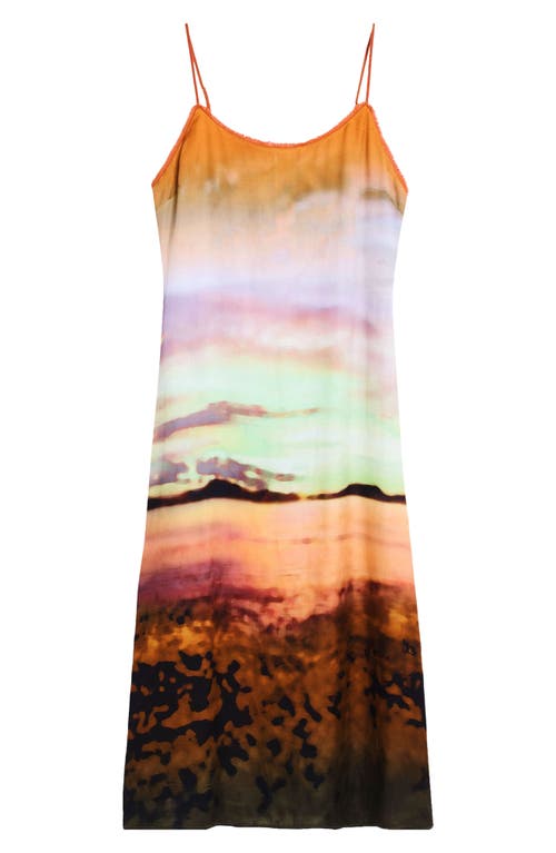 Desigual Watercolor Stripe Slipdress In Multi