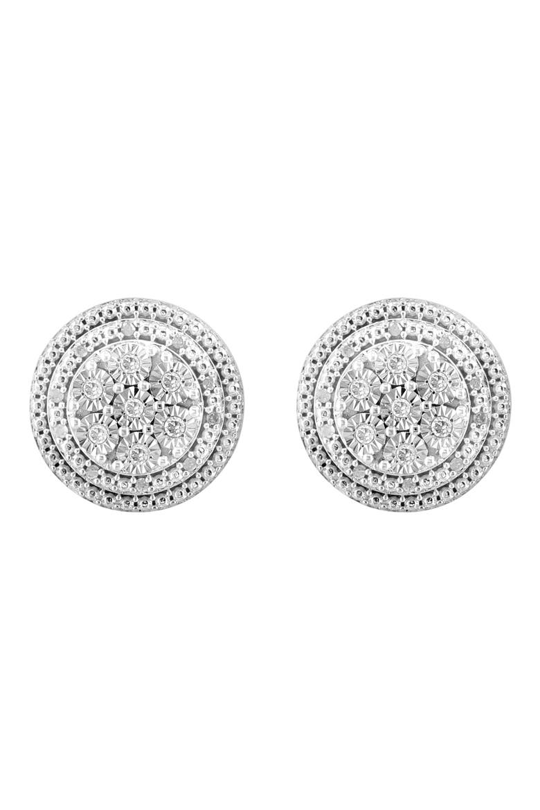 Sterling Silver Diamond Stud Earrings, Alternate, color, SILVER
