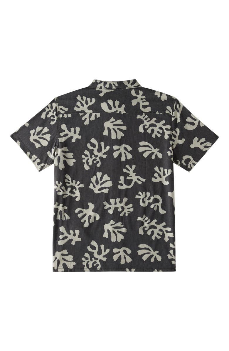 Billabong Coral Print Short Sleeve Button-Up Shirt, Alternate, color, 