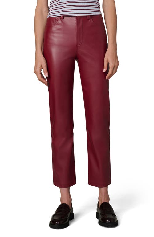 Joe's Jeans Lyra Slim Ankle Faux Leather Pants In Burgundy