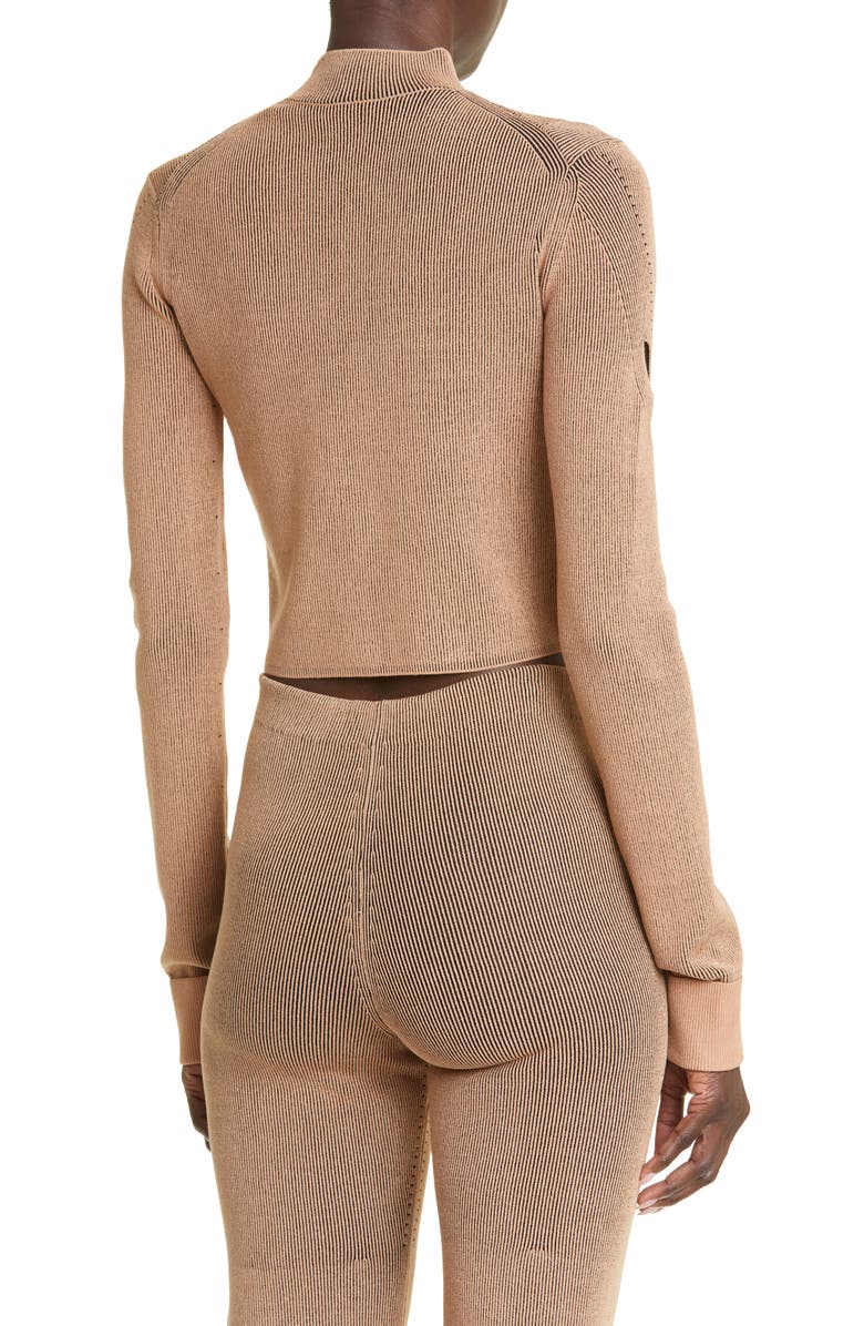 Dion Lee Lock Slit Cutout Rib Sweater, Alternate, color, Camel/ Black