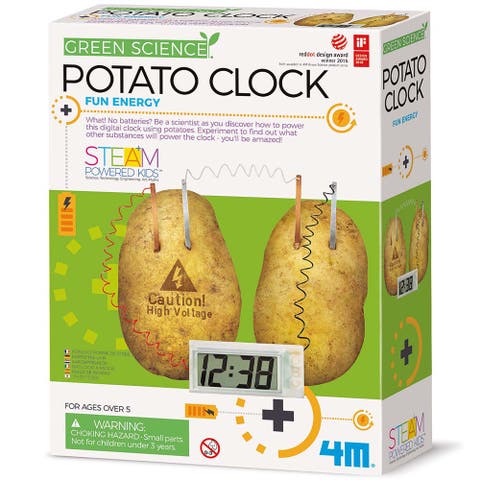 Green Science Potato Clock Diy Renewable Energy Kit, Power Digital Clock