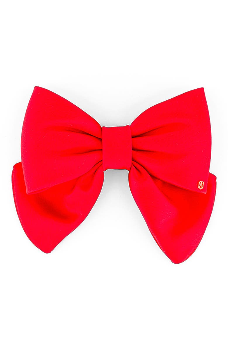 Alexandre de Paris Silk bow barette, Main, color, Red