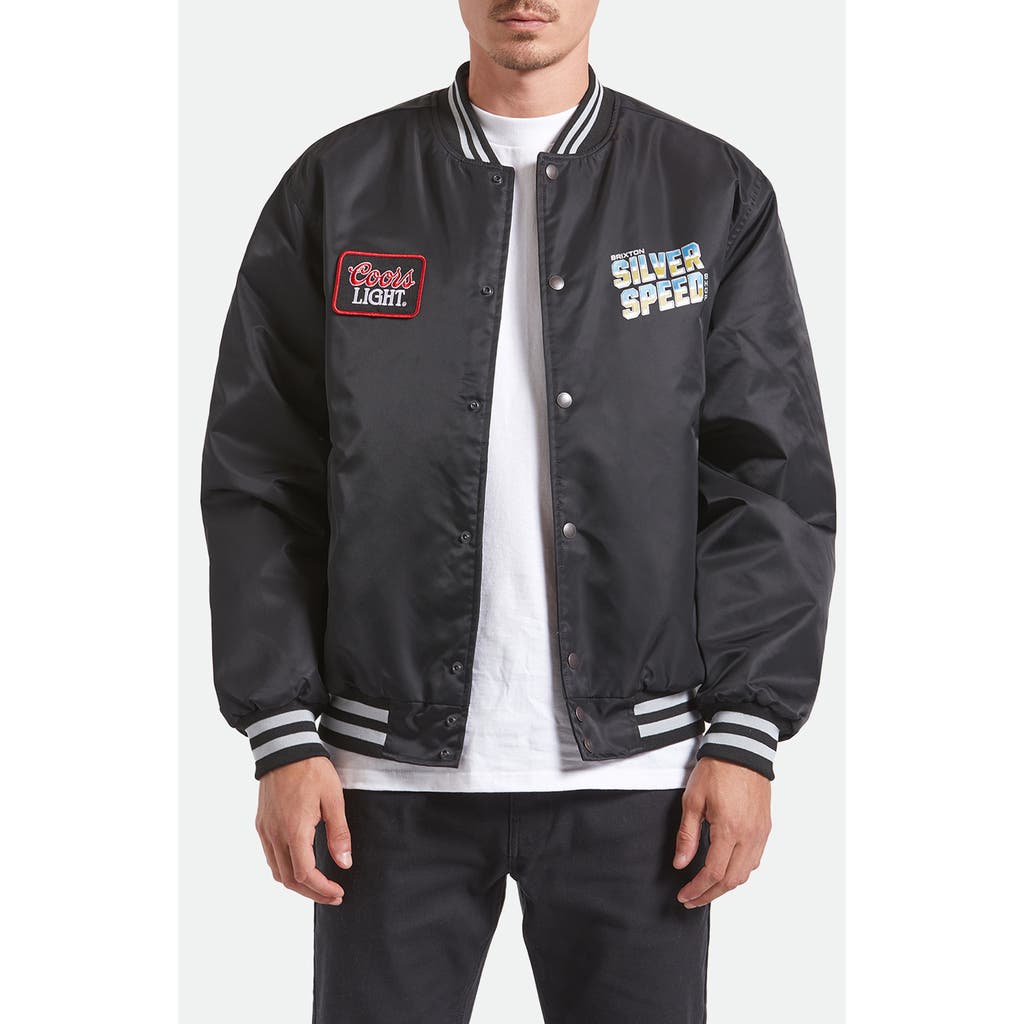 Brixton Coors Light® Silver Speed Shop Bomber Jacket In Black