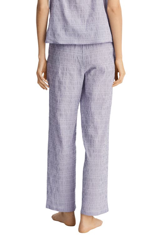 Shop Mango Stripe Stretch Cotton Pajama Pants In Lilac