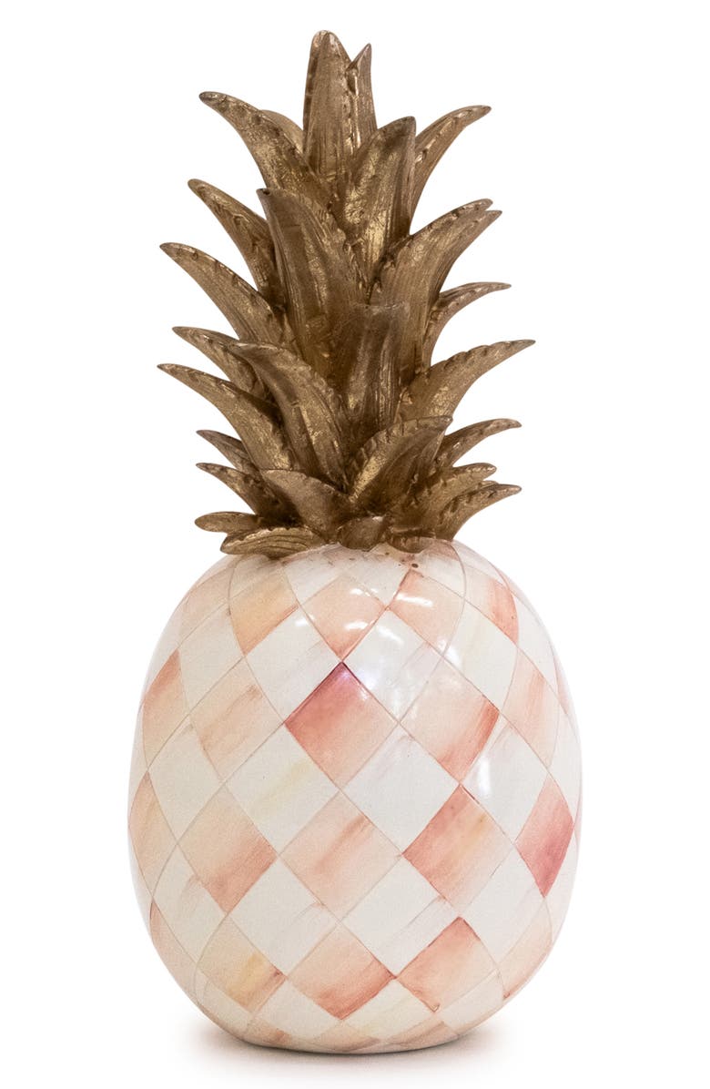 MACKENZIE CHILDS Rosy Pineapple Sculpture, Main, color, Rosy