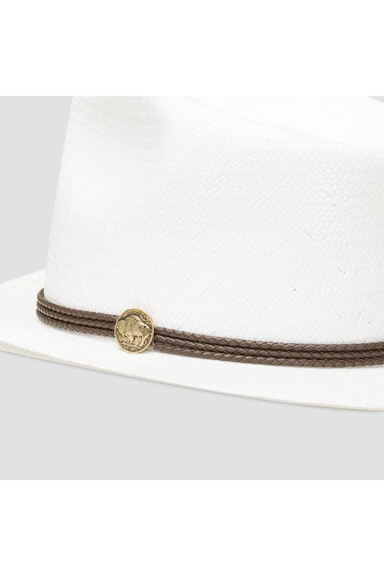 Woodrow Straw Hat, Alternate, color, Bleach/Black Band