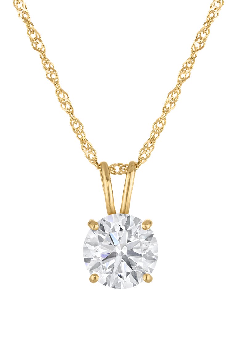 14K Gold Lab Grown Diamond Pendant Necklace, Main, color, GOLD