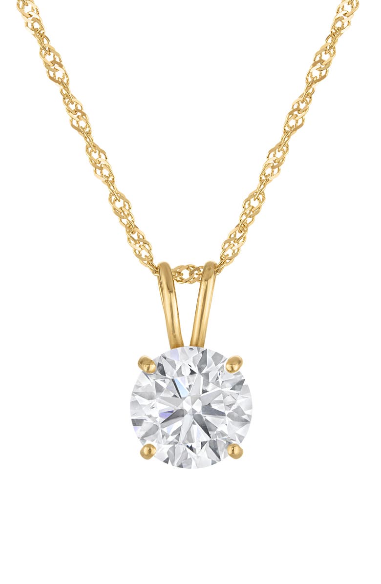 FZN 14K Gold Lab Grown Diamond Pendant Necklace, Main, color, Gold
