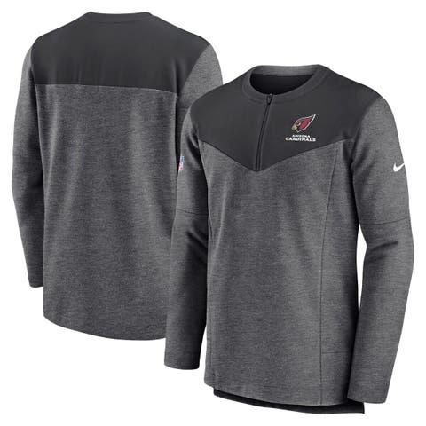 Men's Nike Charcoal Arizona Cardinals Sideline Lockup Performance Quarter-Zip Top