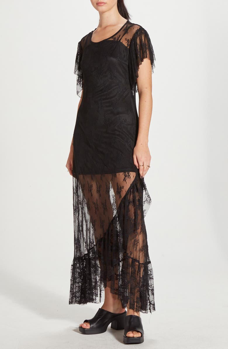 WISHLIST Sheer Lace Maxi Dress, Alternate, color, 