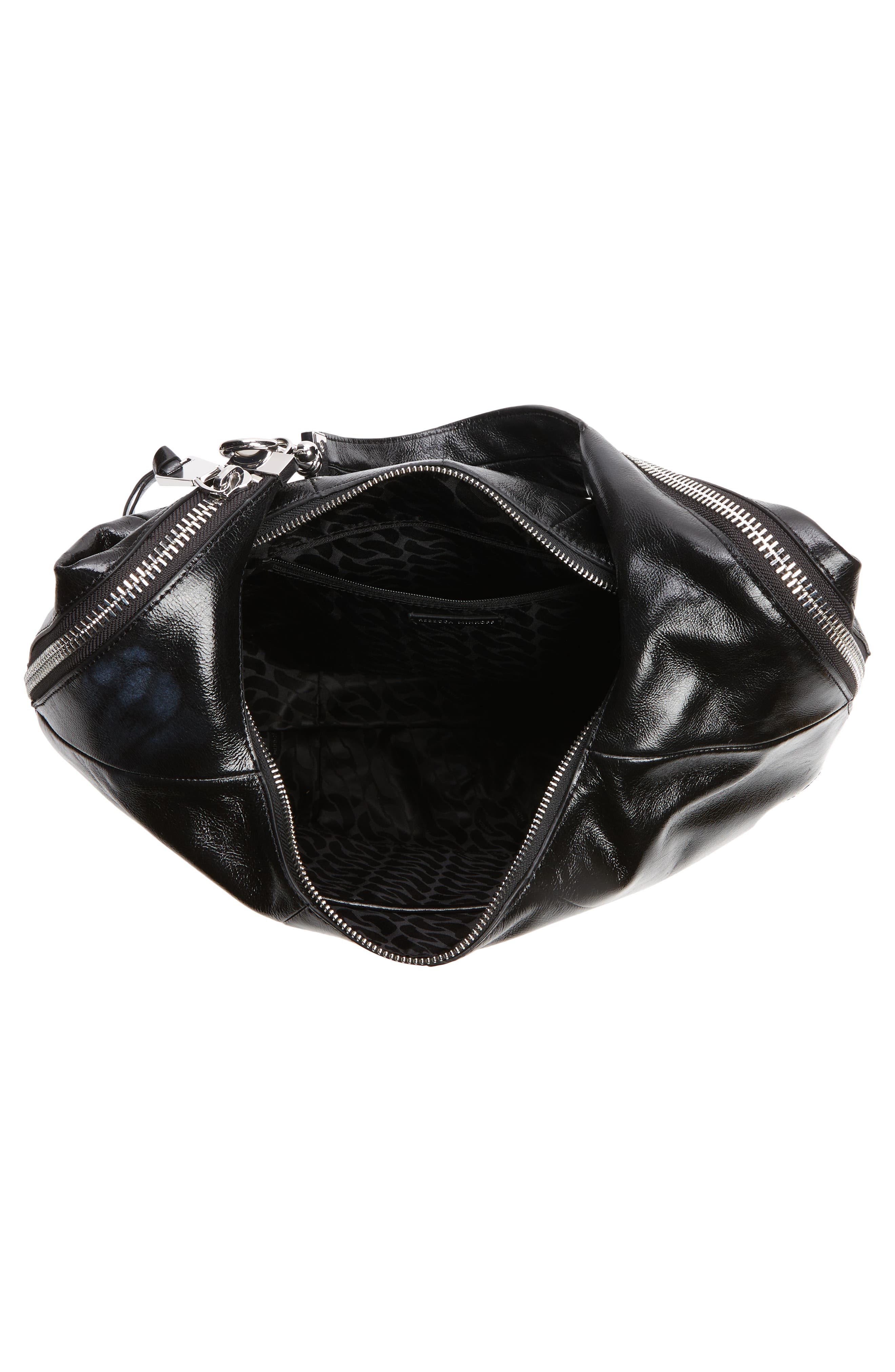 Rebecca Minkoff Croissant Zip Around Leather Hobo Bag, Alternate, color, 