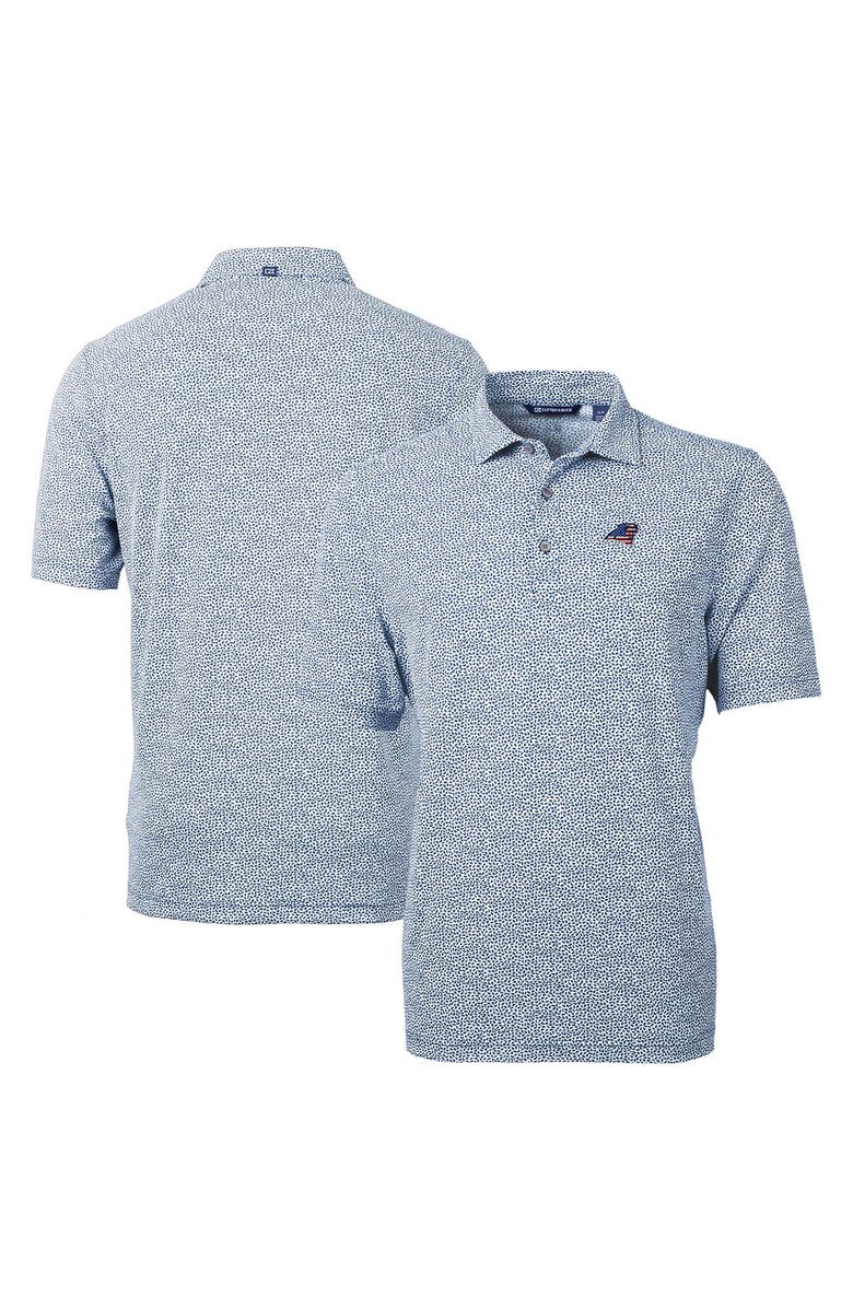 Cutter & Buck Men's Cutter & Buck Blue Carolina Panthers Virtue Eco Pique Botanical Print Recycled Polo, Main, color, Blue