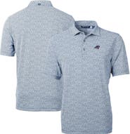 Cutter & Buck Men's Cutter & Buck Blue Carolina Panthers Virtue Eco Pique Botanical Print Recycled Polo