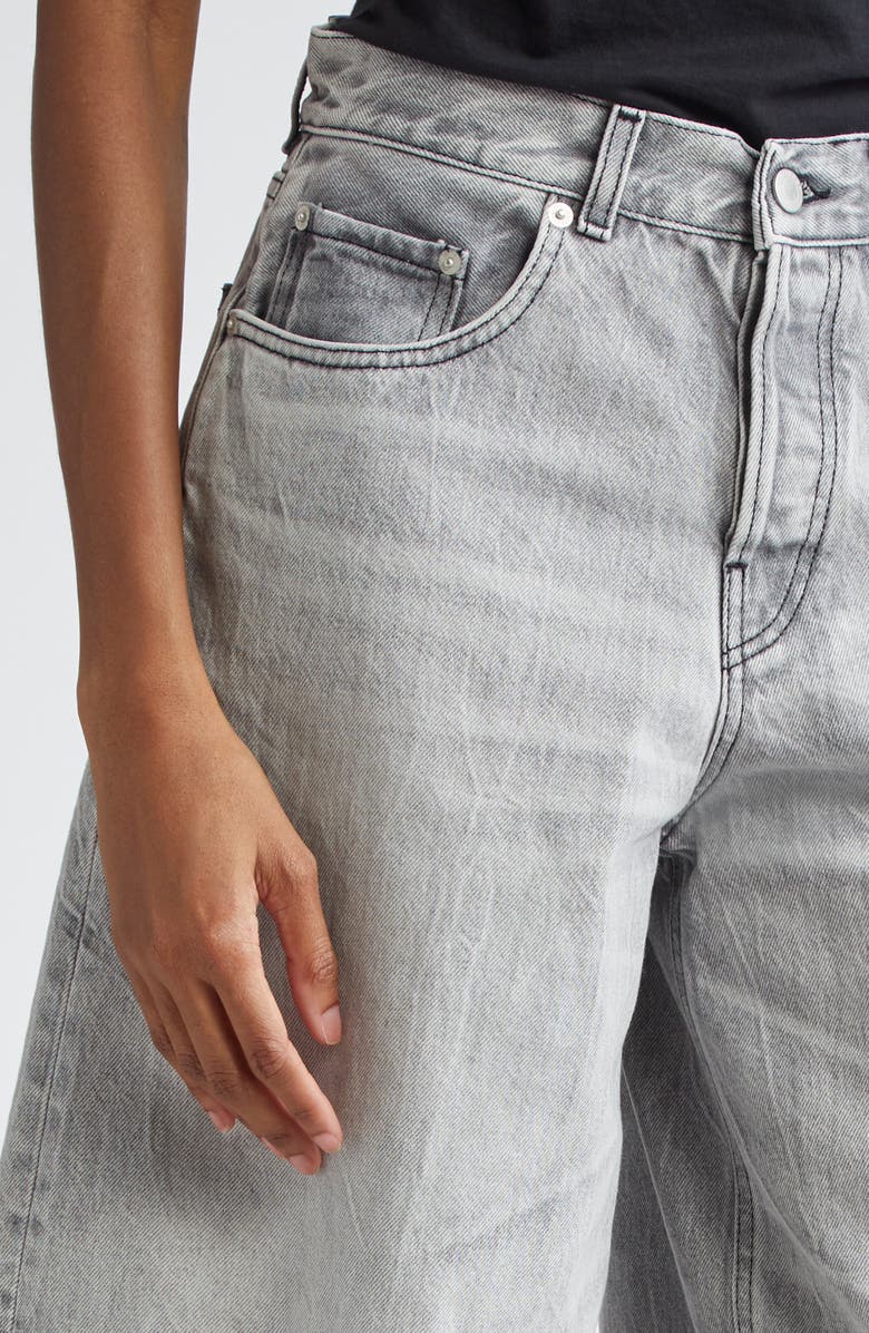 Haikure Becky Wide Leg Denim Shorts, Alternate, color, Fog Grey