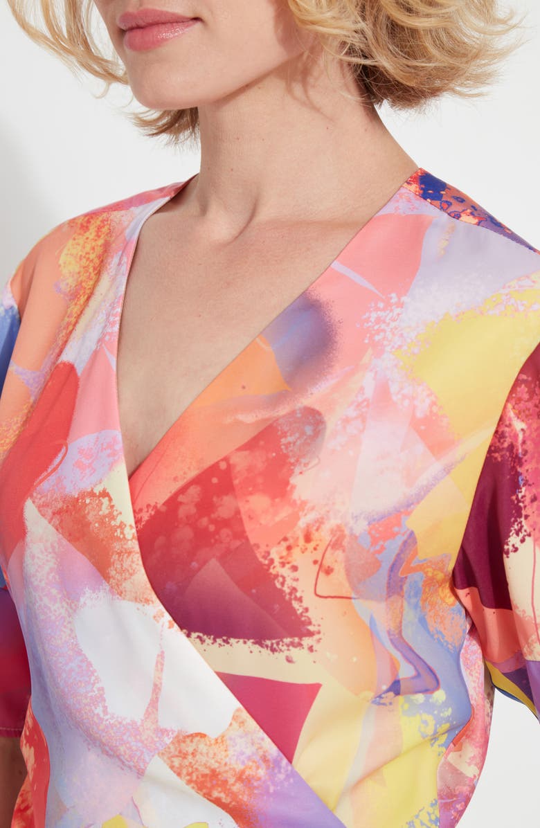 Lysse Juno Front Tie Wrap Top, Alternate, color, Zesty Shades