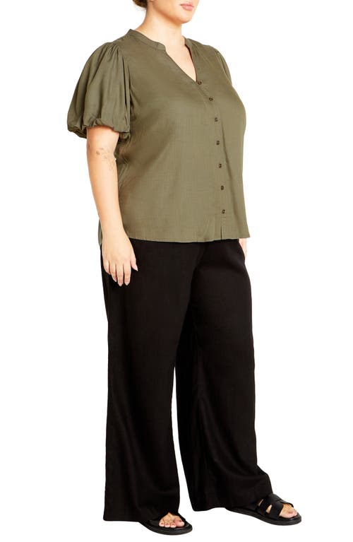 City Chic Georgia Short Sleeve Button Front Shirt