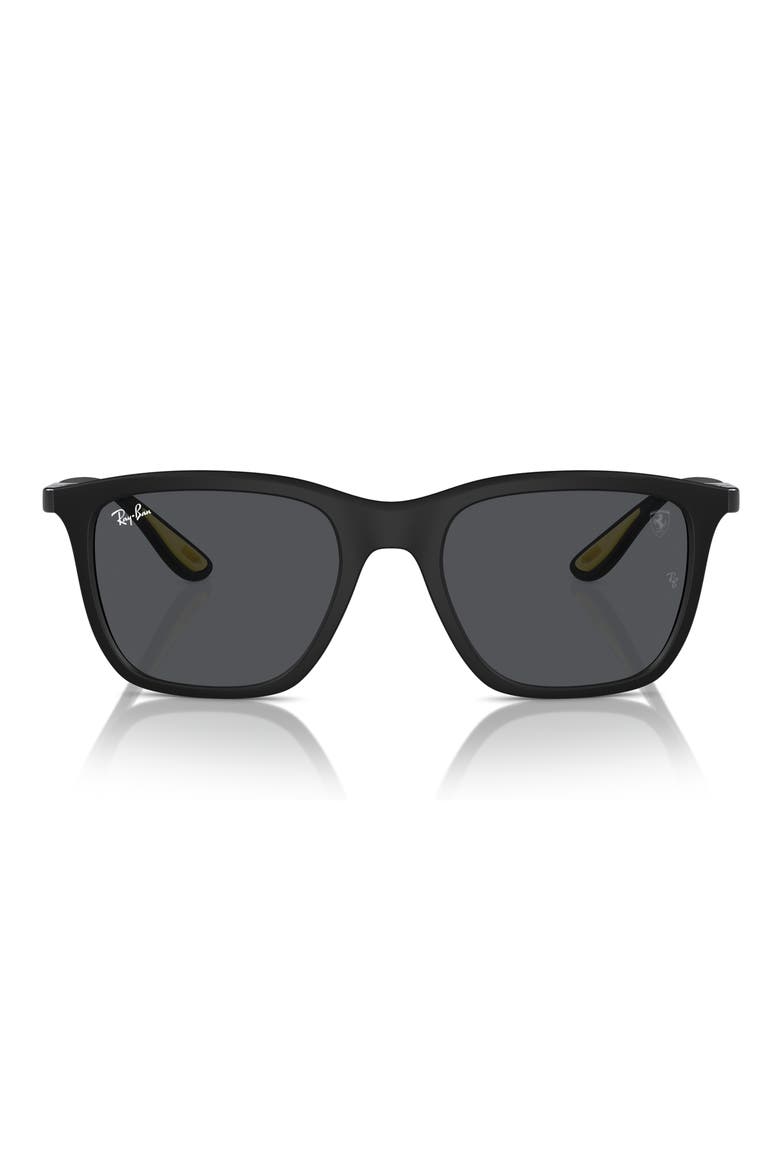 x Scuderia Ferrari 54mm Square Sunglasses, Alternate, color, MATTE BLACK