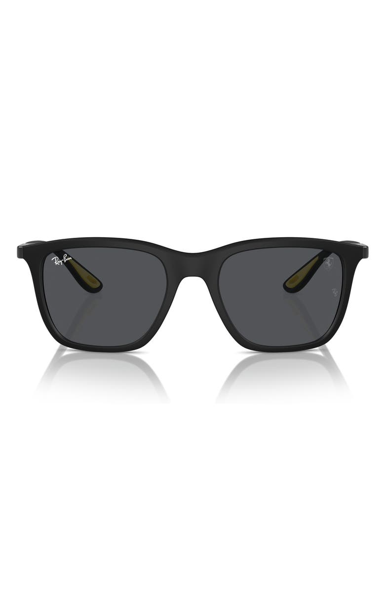 Ray-Ban x Scuderia Ferrari 54mm Square Sunglasses, Alternate, color, Matte Black