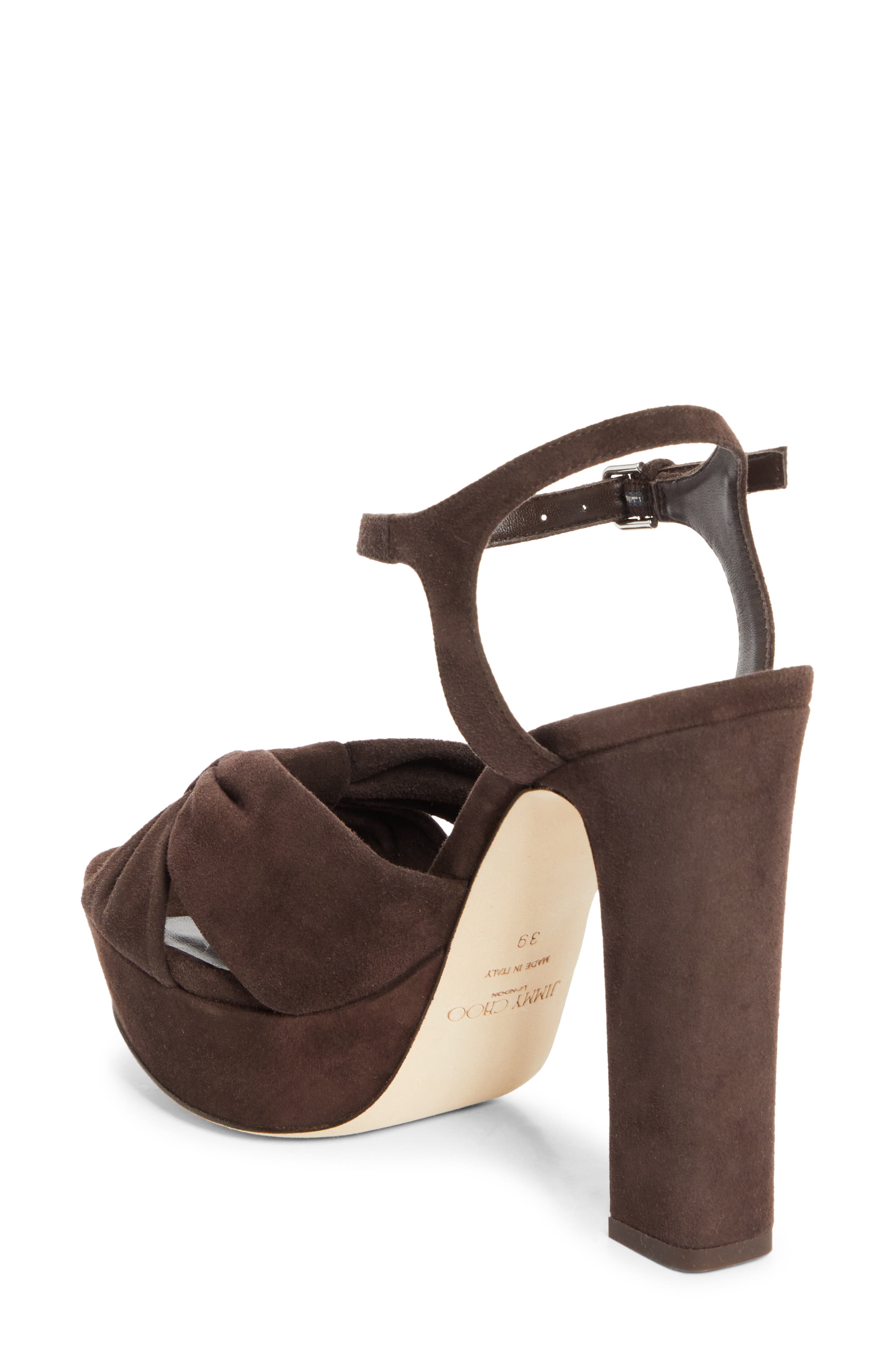 Jimmy Choo Heloise Platform Sandal, Alternate, color, Chocolate