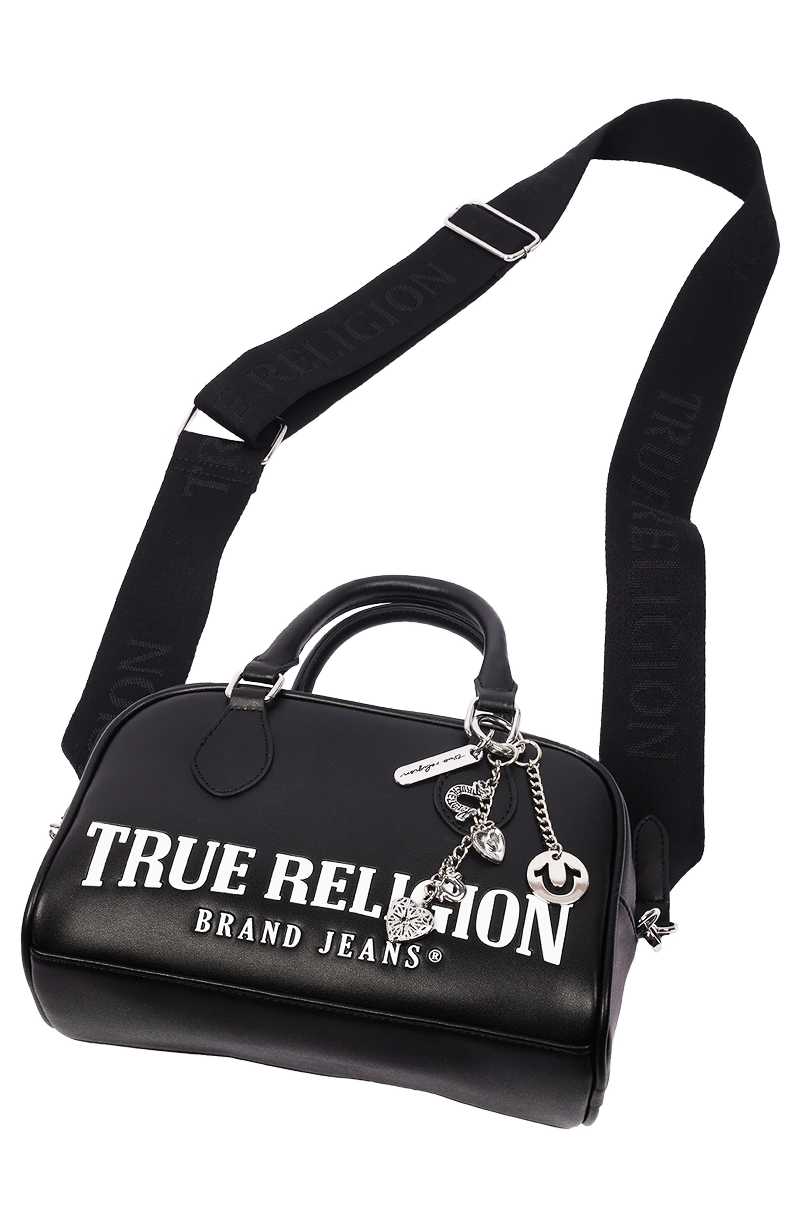 True Religion Bombe Logo Satchel, Alternate, color, 