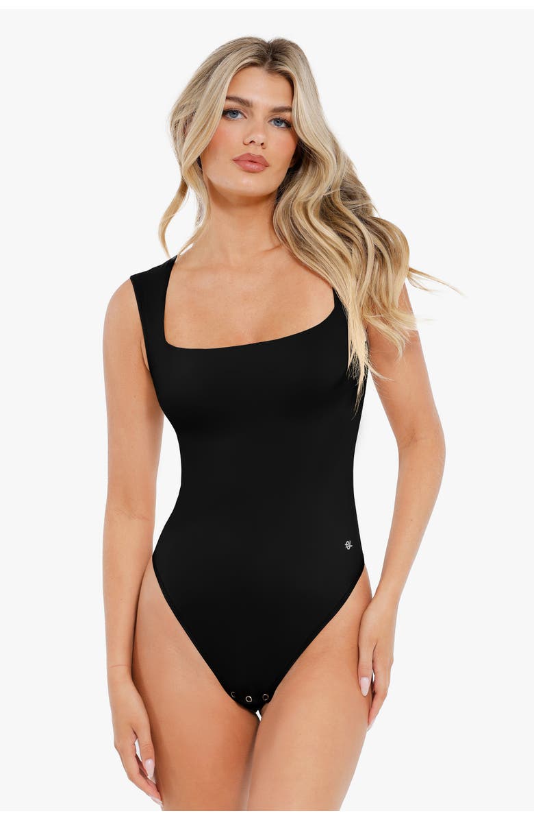 Popilush Shapewear Cloudsense Sleeveless Square Neck Bodysuit, Main, color, Standard Black